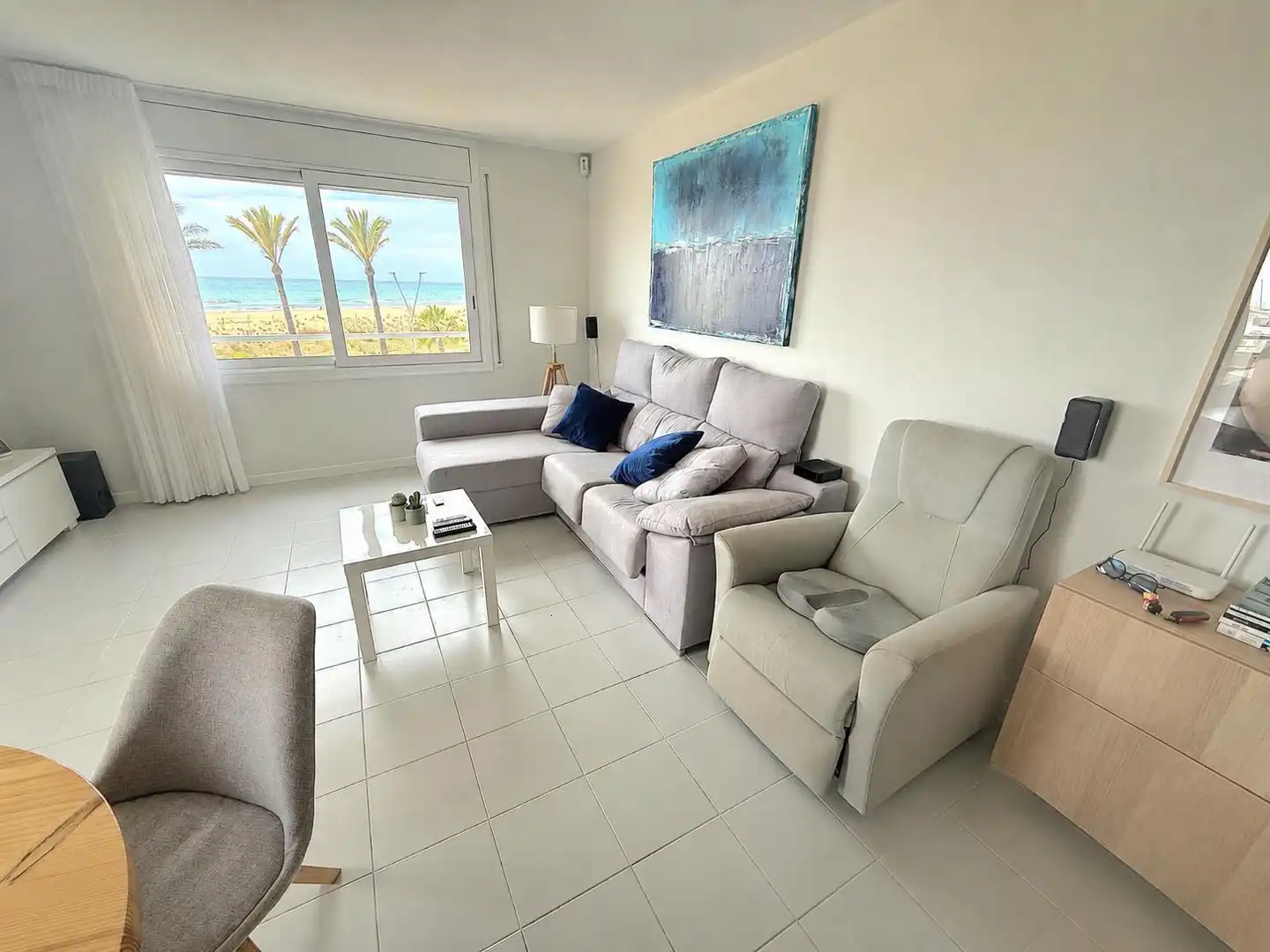 Wohnzimmer von Wohnungen zum Verkauf in Calafell mit Klimaanlage, Heizung und Privatgarten