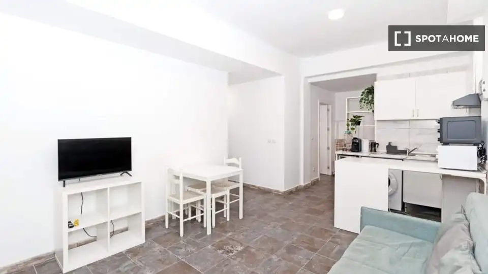 Living room of Flat for rent in Valencia  with Air Conditioner, Heating and Furnished