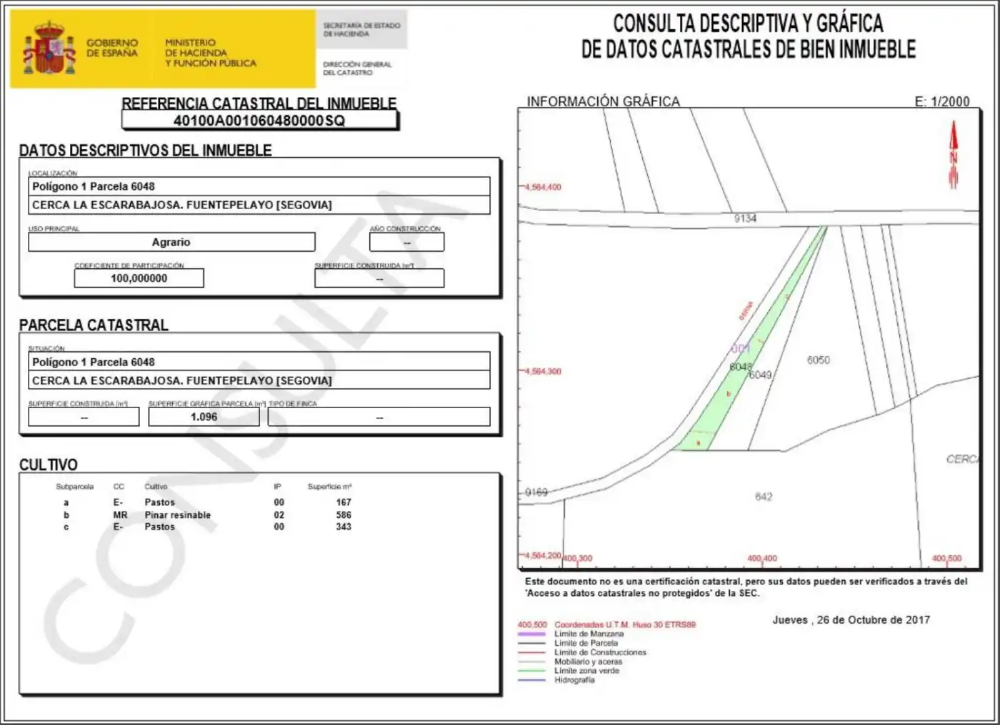 Terreno en venta en Fuentepelayo