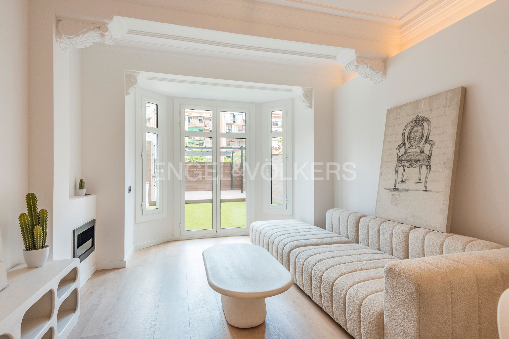 Sala d'estar de Apartament en venda en  Barcelona Capital amb Aire condicionat, Calefacció i Jardí privat