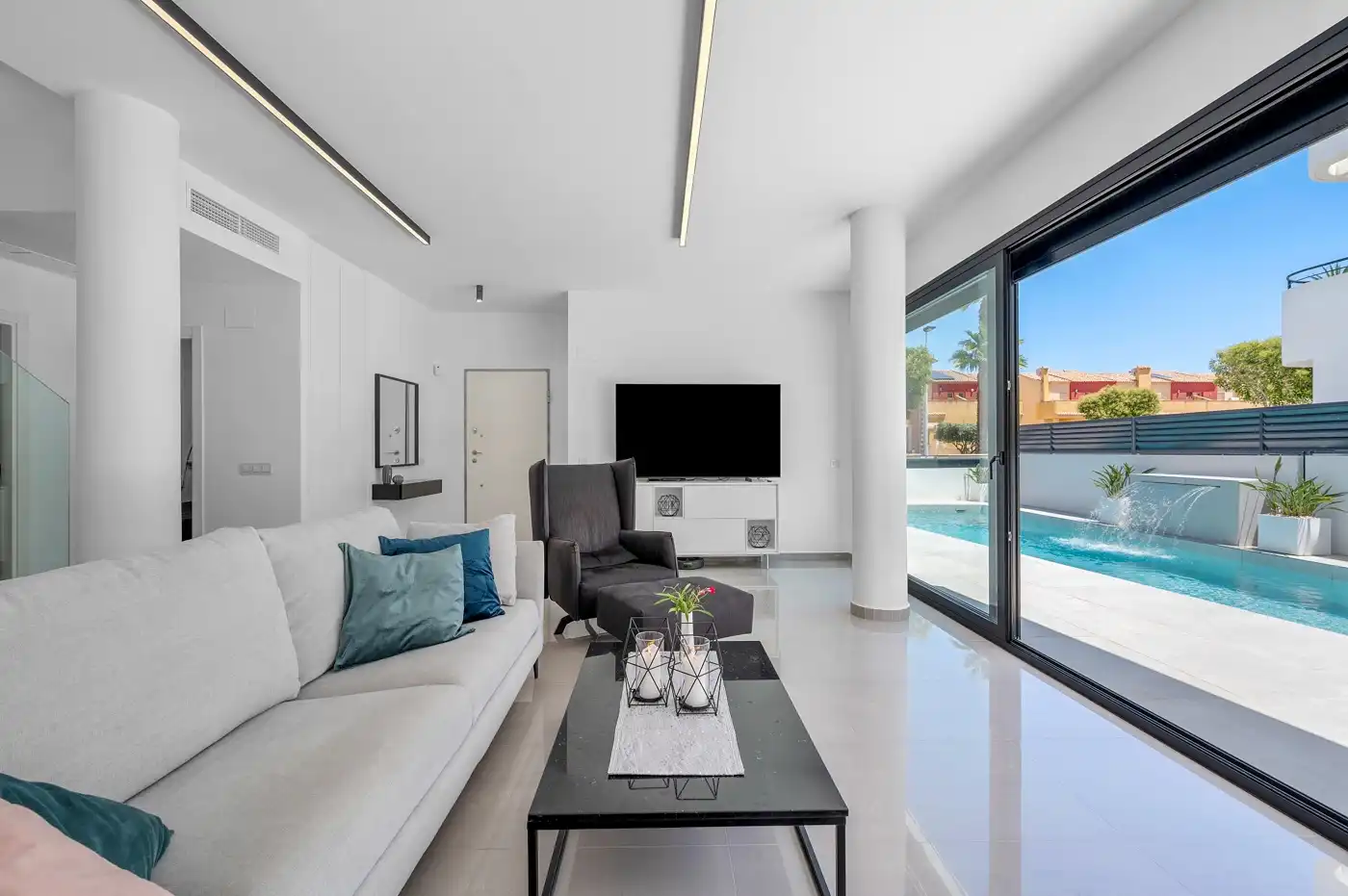 Sala de estar de Casa o chalet en venta en Guardamar del Segura con Calefacción, Jardín privado y Terraza