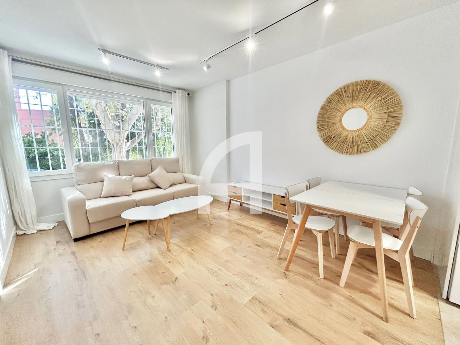 Living room of Flat to rent in  Madrid Capital  with Air Conditioner, Heating and Furnished