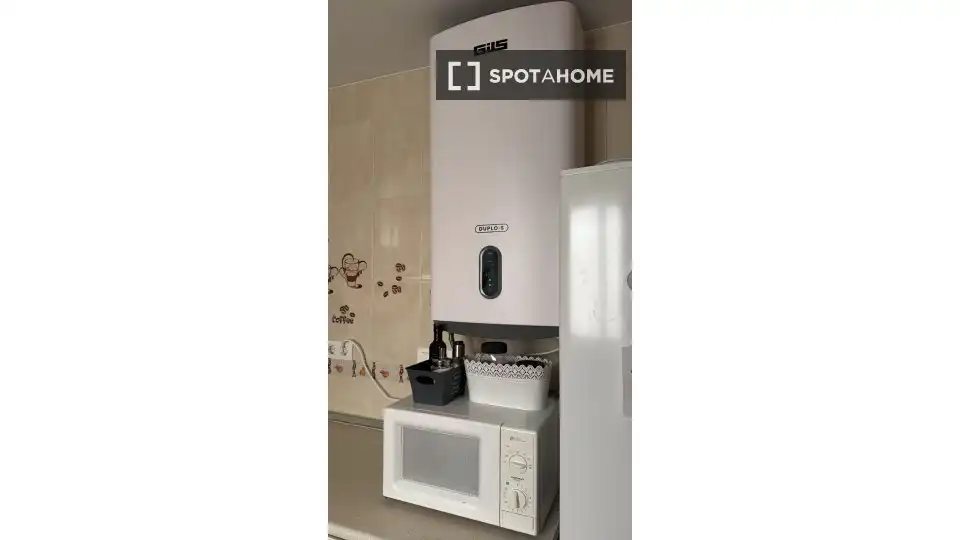 Cuina de Apartament per a compartir en Málaga amb Aire condicionat, Terrassa i Moblat