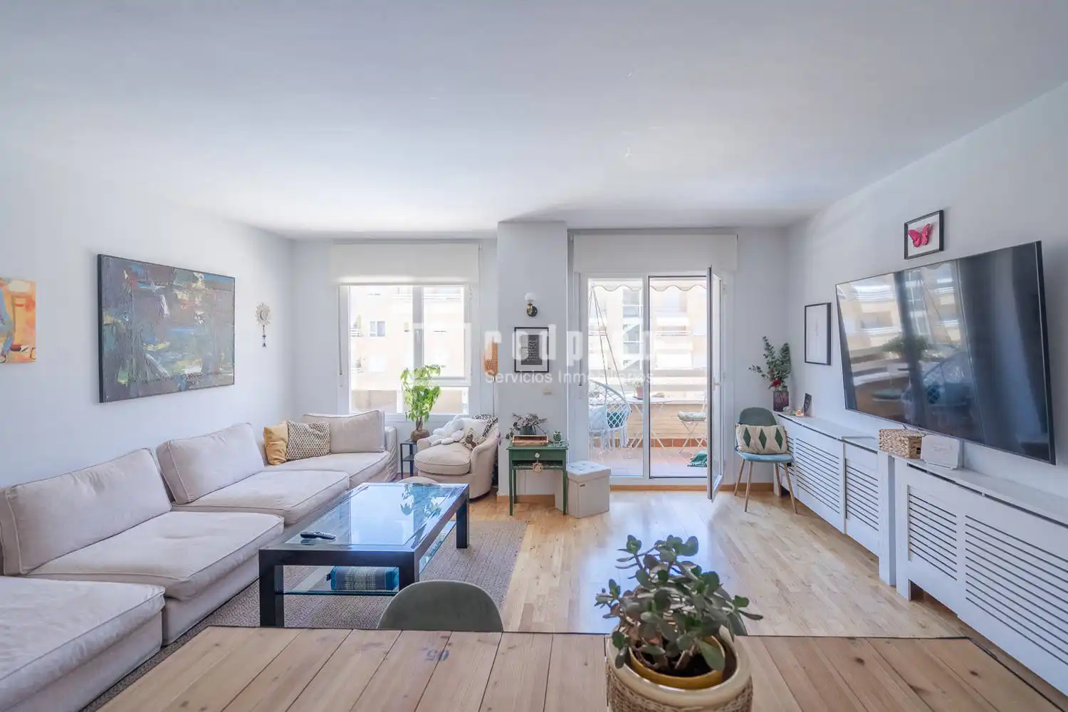 Wohnzimmer von Wohnung zum Verkauf in Arroyomolinos (Madrid) mit Klimaanlage, Heizung und Privatgarten