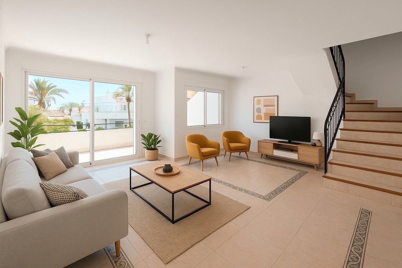 Sala d'estar de Casa adosada en venda en Orihuela amb Terrassa, Traster i Balcó