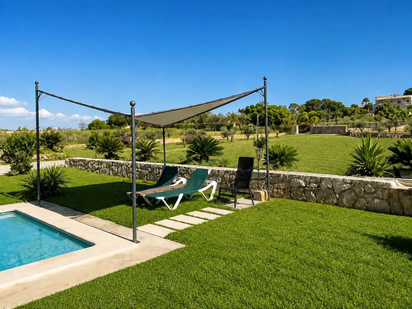 Garten von Haus oder Chalet zur Miete in Lloret de Vistalegre mit Heizung, Privatgarten und Terrasse