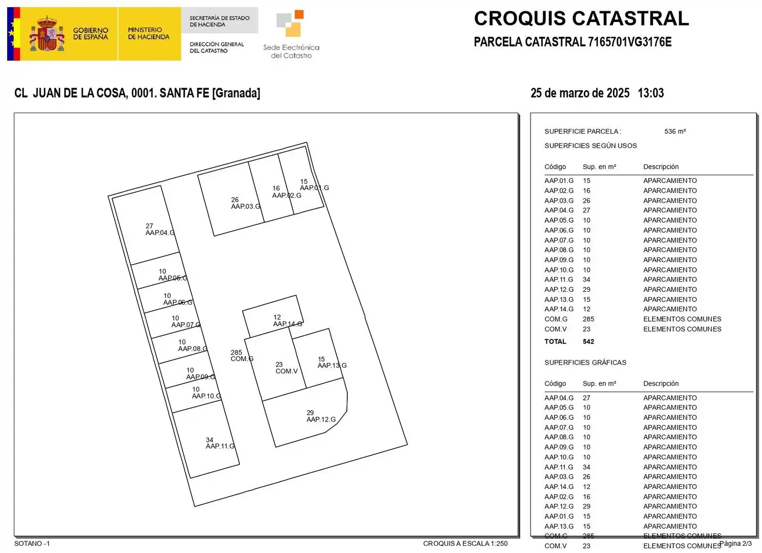 Aparcament en venda a CL JUAN DE LA COSA 1 Es:1 Pl:-1 Pt:14 18320 SANTA, imagen 19