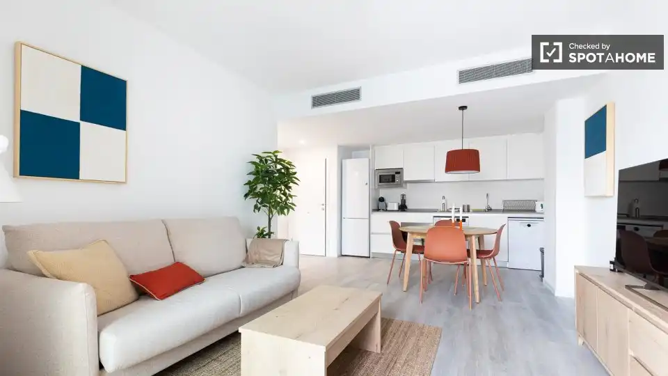 Living room of Flat for rent in Valencia  with Air Conditioner, Heating and Furnished