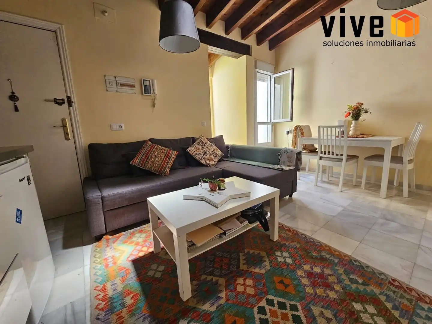 Wohnzimmer von Dachboden zur Miete in Sevilla mit Klimaanlage, Terrasse und Möbliert