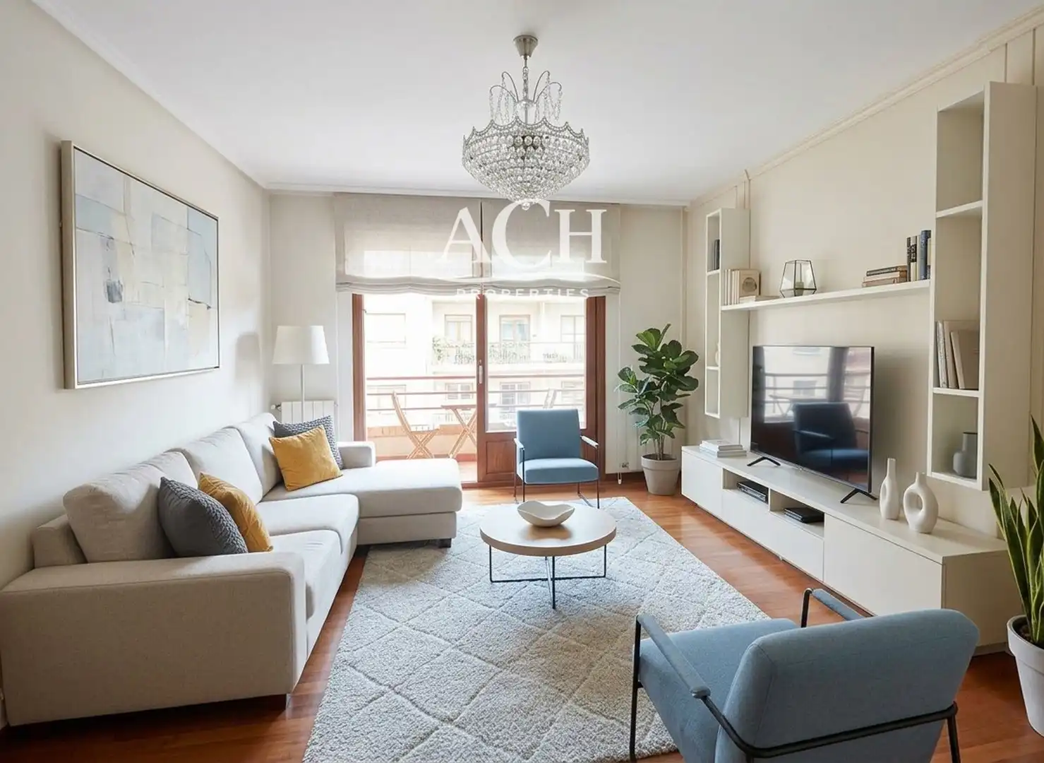 Sala de estar de Piso en venta en Bilbao  con Calefacción, Parquet y Terraza