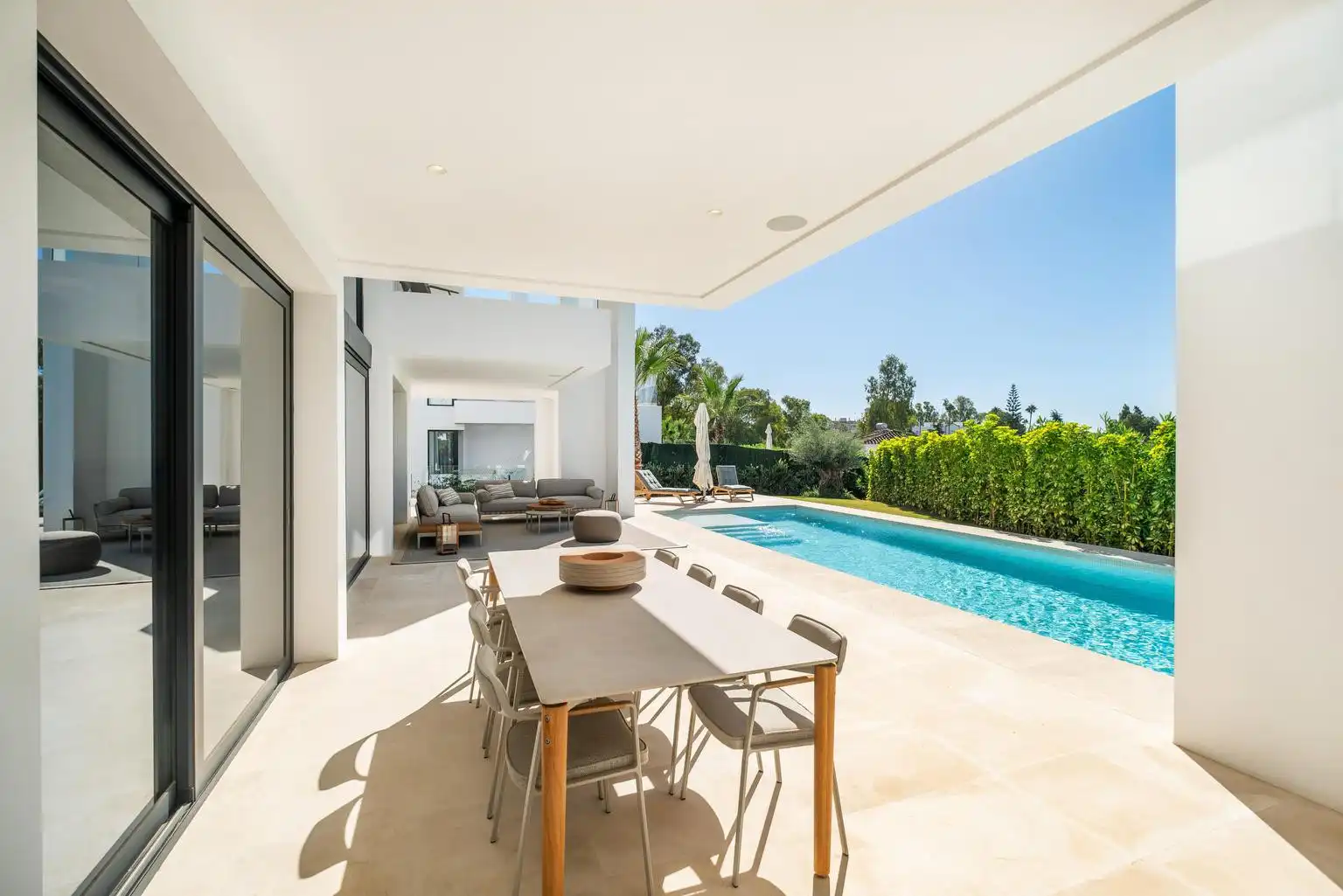 Terraza de Casa o chalet de alquiler en Estepona con Aire acondicionado, Jardín privado y Terraza
