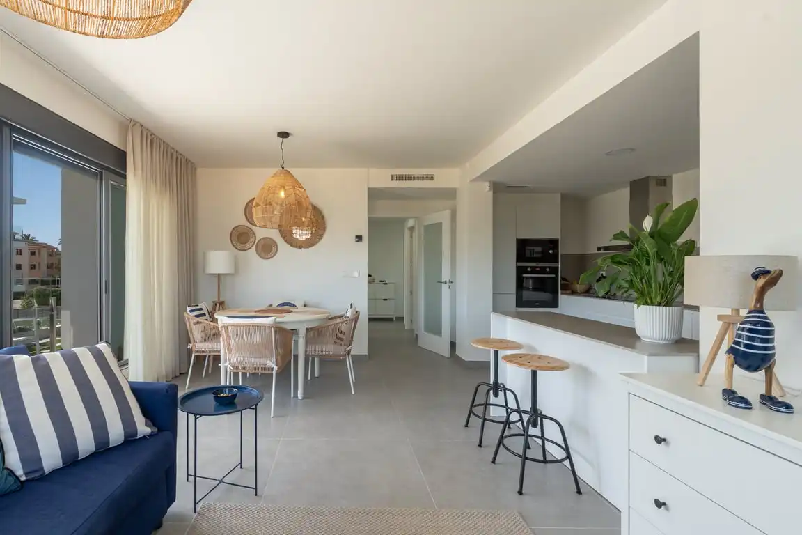 Esszimmer von Wohnungen zur Miete in Jávea / Xàbia mit Klimaanlage, Privatgarten und Gemeinschaftspool