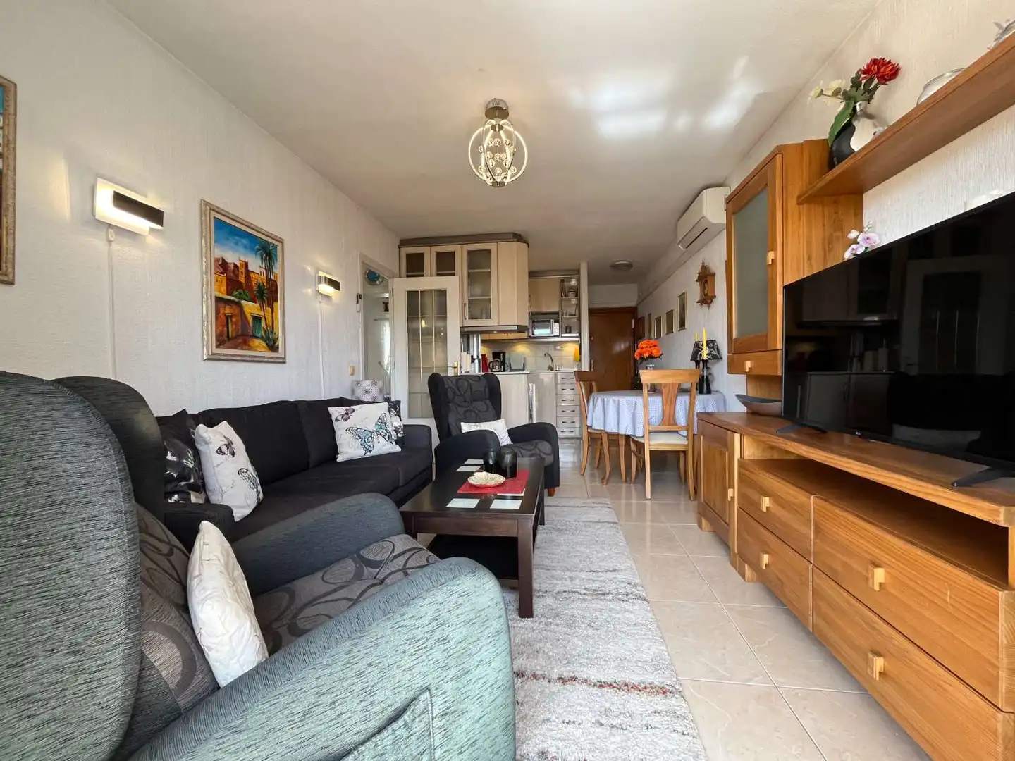 Wohnzimmer von Wohnungen zum Verkauf in Orihuela mit Klimaanlage, Heizung und Schwimmbad