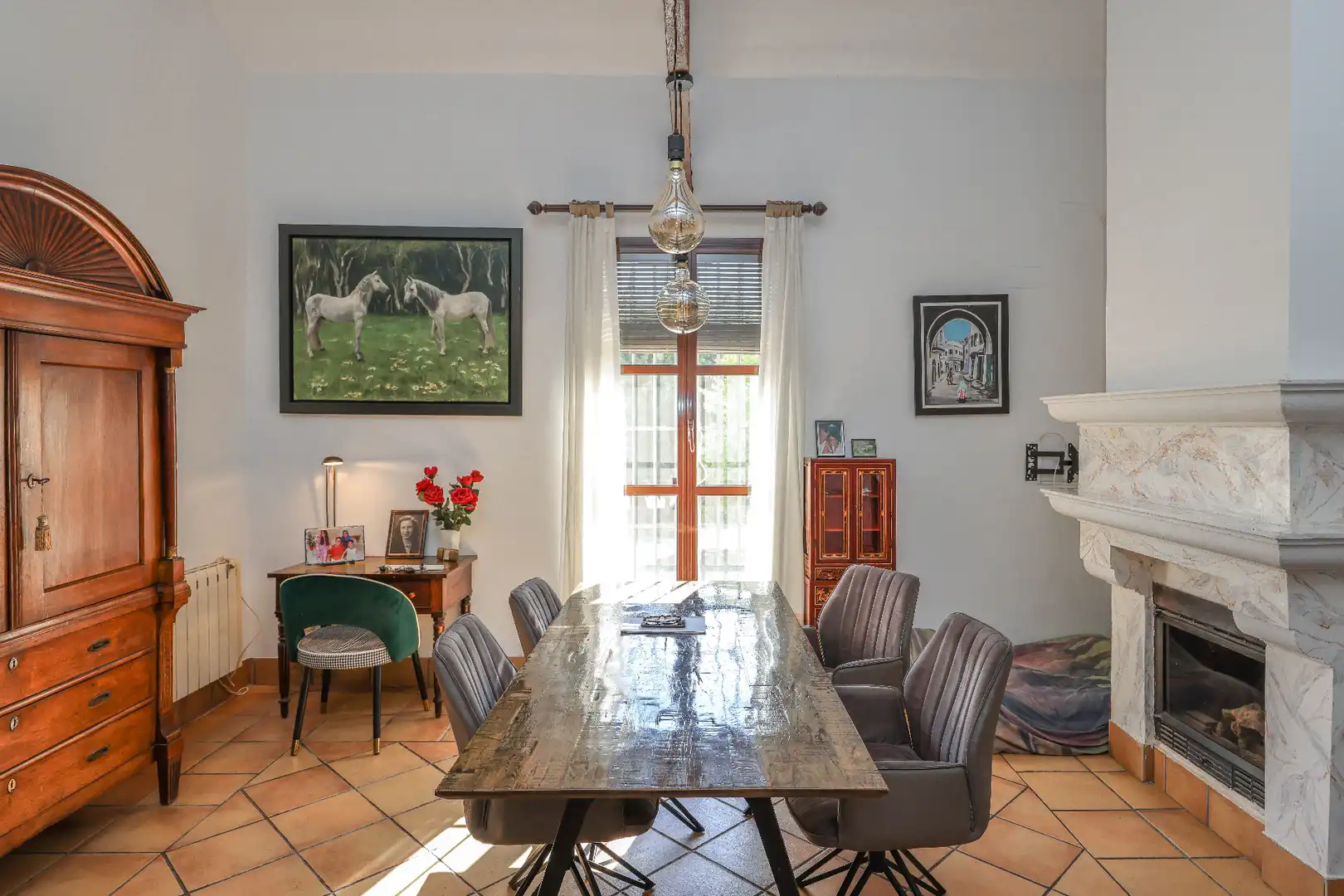 Dining room of Houses for sale in Morón de la Frontera  with Air Conditioner, Private garden and Swimming Pool