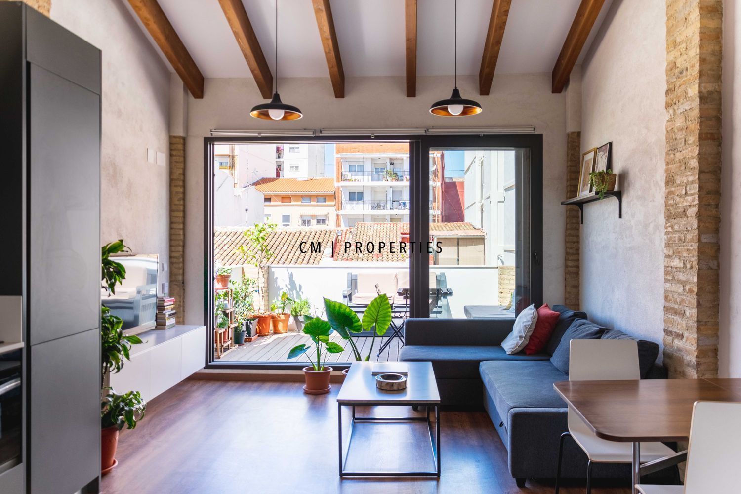 Sala d'estar de Àtic de lloguer en  Valencia Capital amb Aire condicionat, Calefacció i Terrassa