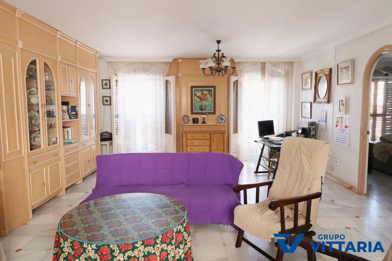 Sala de estar de Casa adosada en venta en Almería con Aire acondicionado, Terraza y Trastero