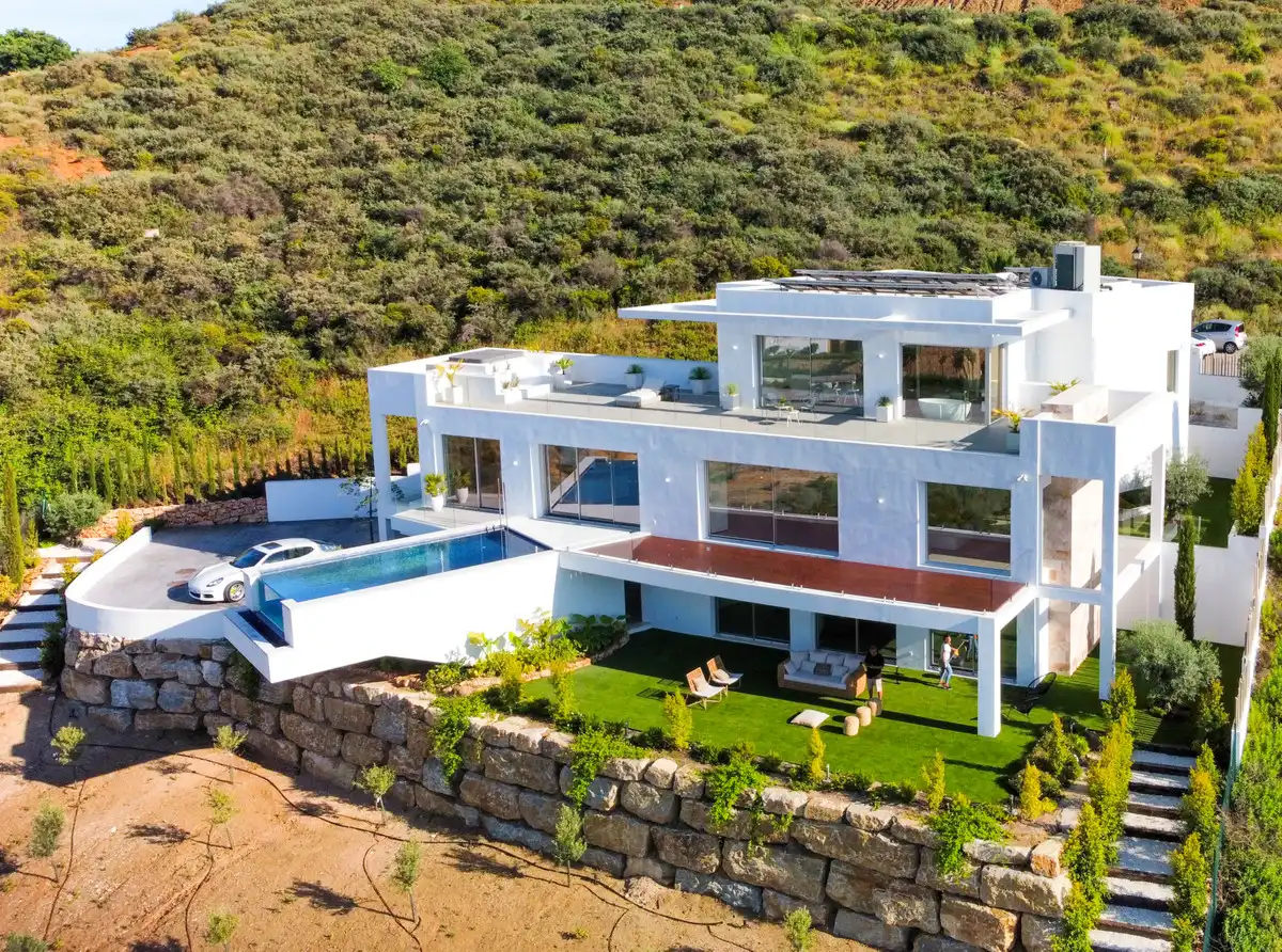Exterior view of Houses for sale in Mijas  with Air Conditioner, Private garden and Terrace