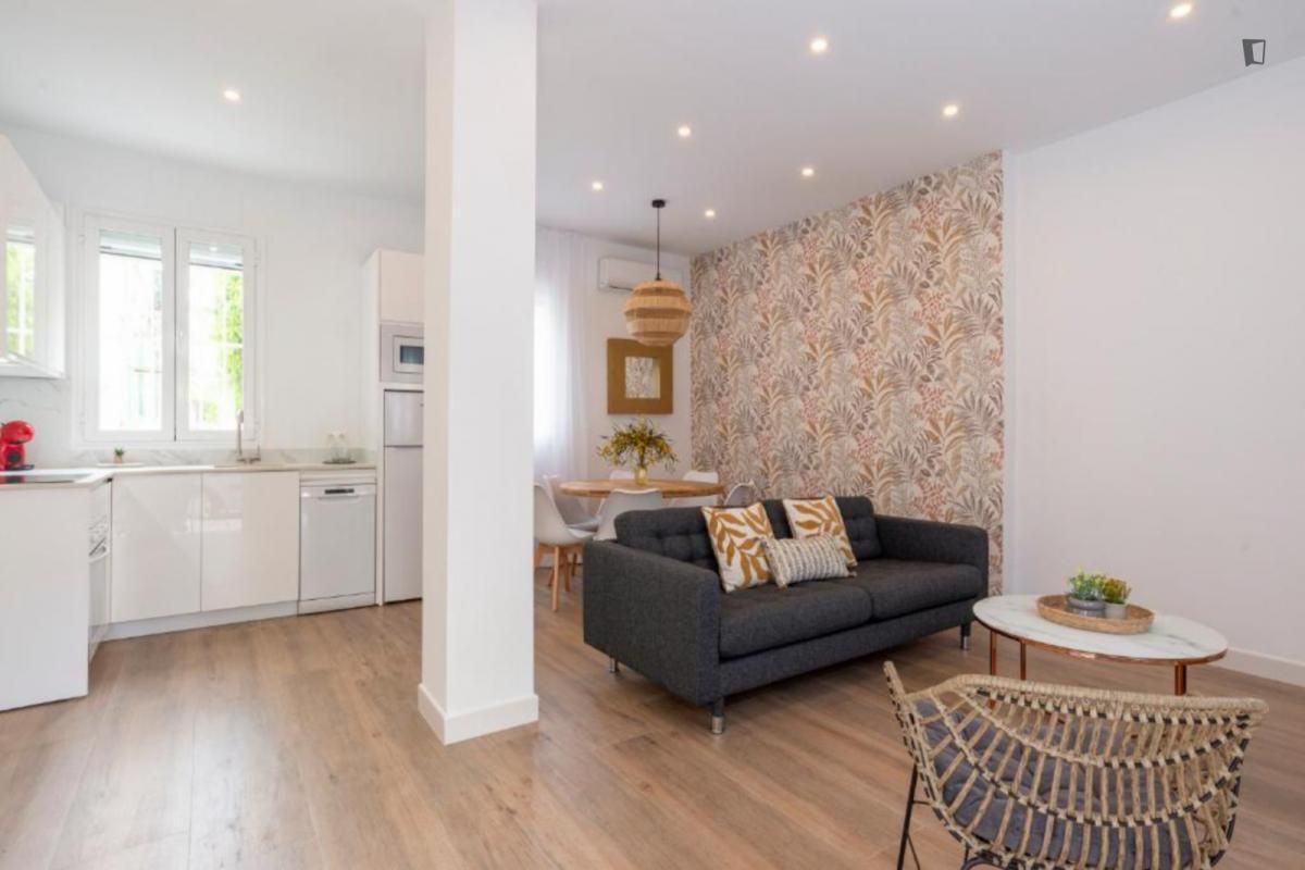 Sala de estar de Apartamento de alquiler en Málaga Capital con Aire acondicionado, Amueblado y Horno