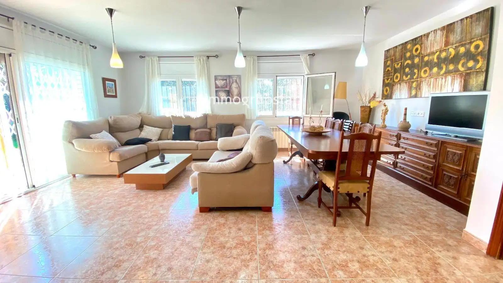 Sala d'estar de Casa o xalet en venda en Calonge i Sant Antoni amb Calefacció, Terrassa i Piscina