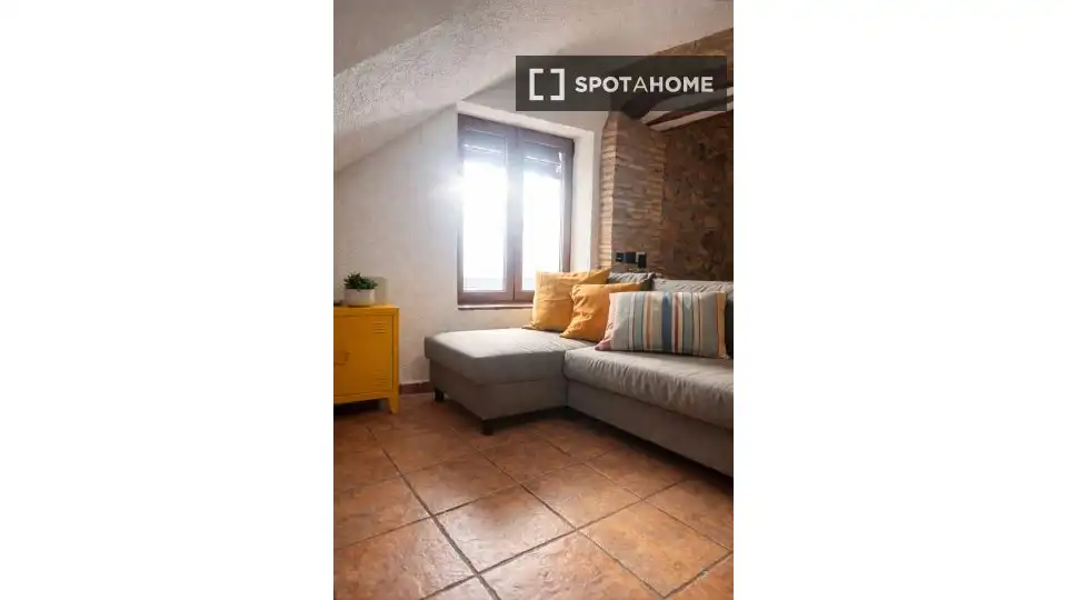 Sala d'estar de Apartament per a compartir en Oliva amb Aire condicionat, Terrassa i Moblat
