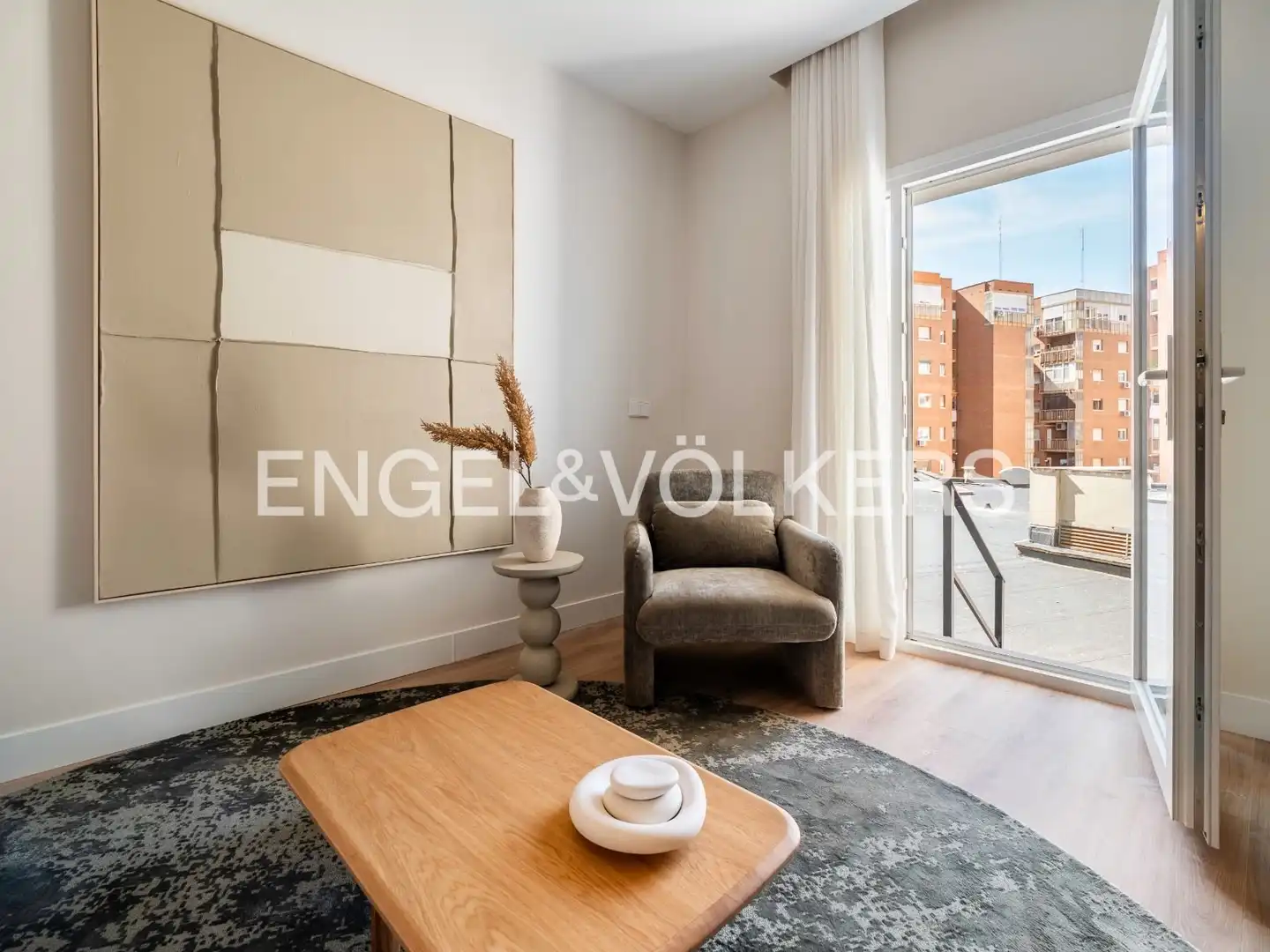Wohnzimmer von Wohnung zur Miete in Madrid mit Klimaanlage, Heizung und Terrasse