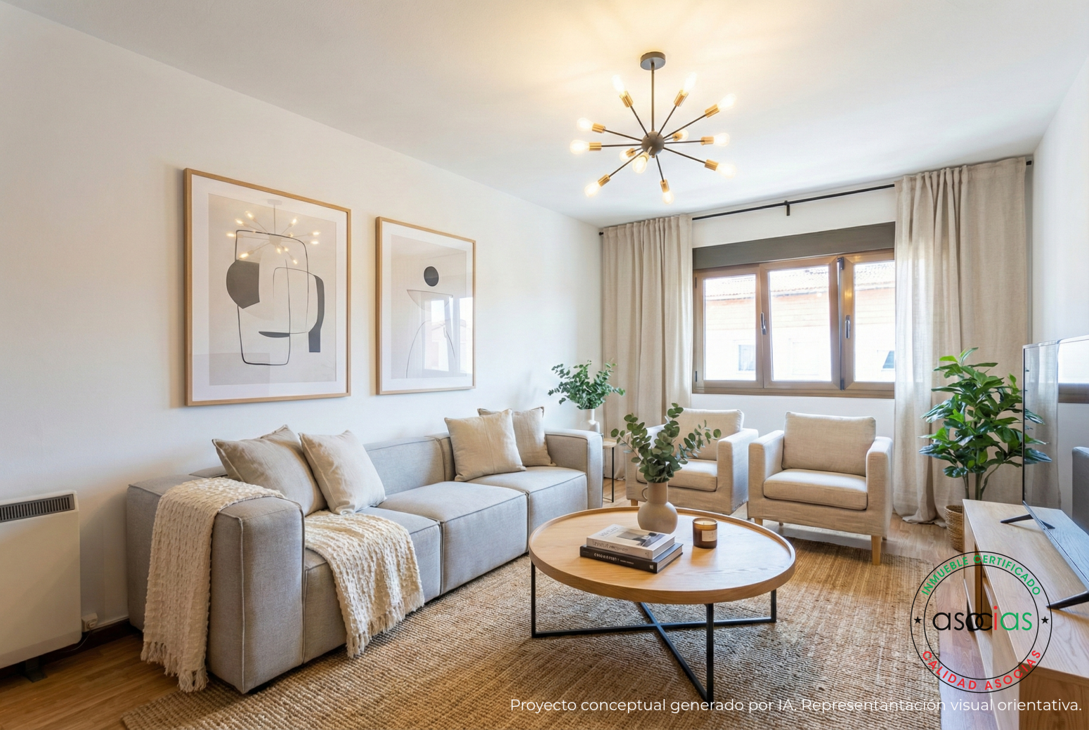Living room of Flat for sale in Gijón   with Heating, Parquet flooring and Terrace