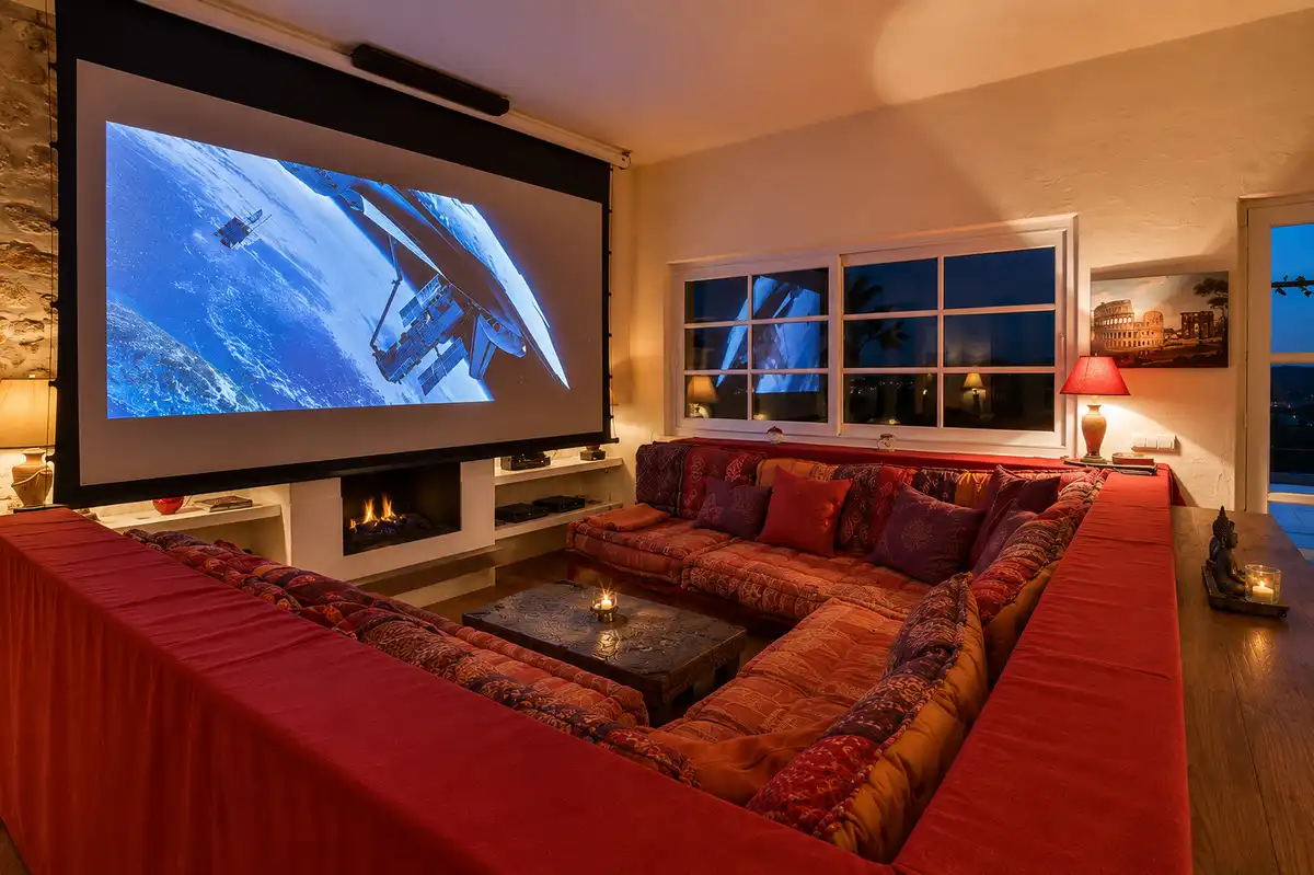 Living room of Houses for rent in Santa Eulària des Riu  with Air Conditioner, Heating and Private garden