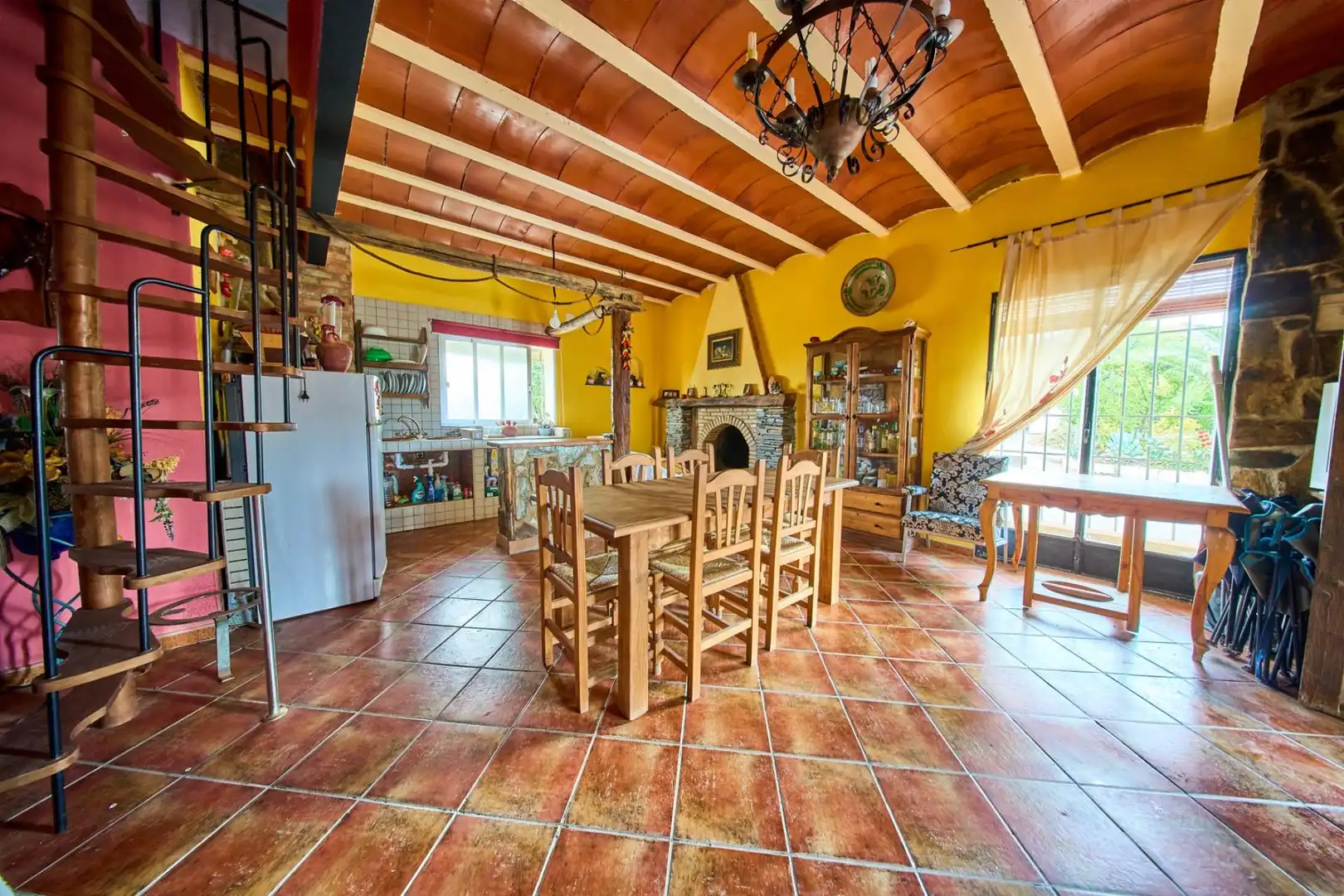 Cuina de Casa o xalet en venda en Puebla de Don Fadrique amb Jardí privat, Terrassa i Piscina