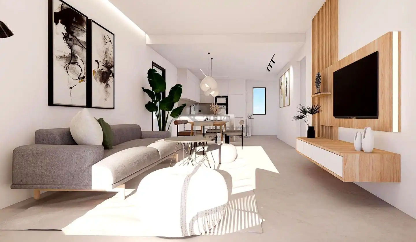Sala de estar de Planta baja en venta en Finestrat con Terraza y Piscina comunitaria