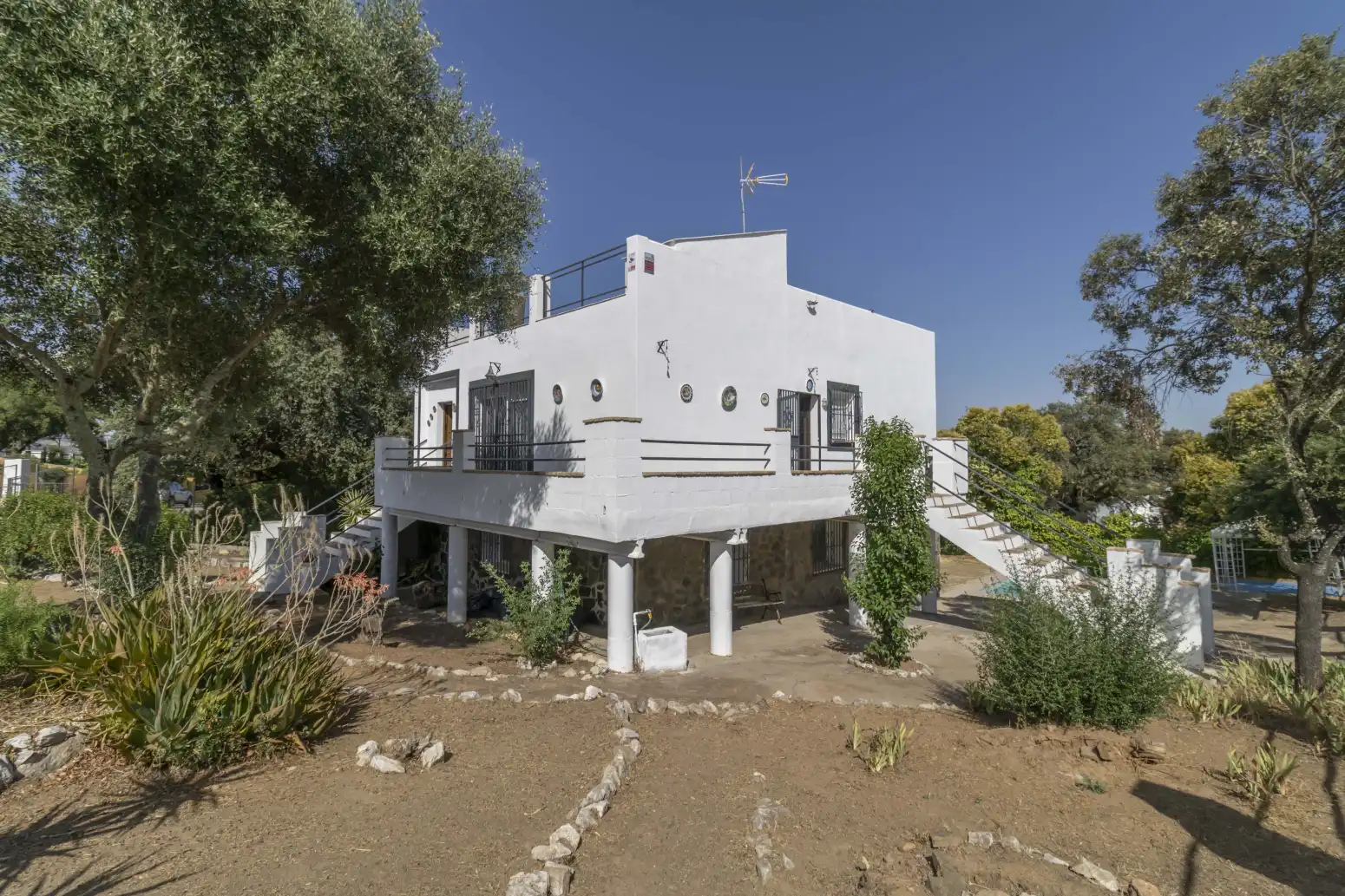 Vista exterior de Casa o chalet en venta en Guillena con Jardín privado, Terraza y Piscina