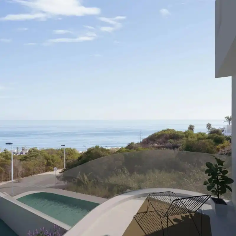 Außenansicht von Wohnung zum Verkauf in Torrevieja mit Privatgarten, Terrasse und Schwimmbad