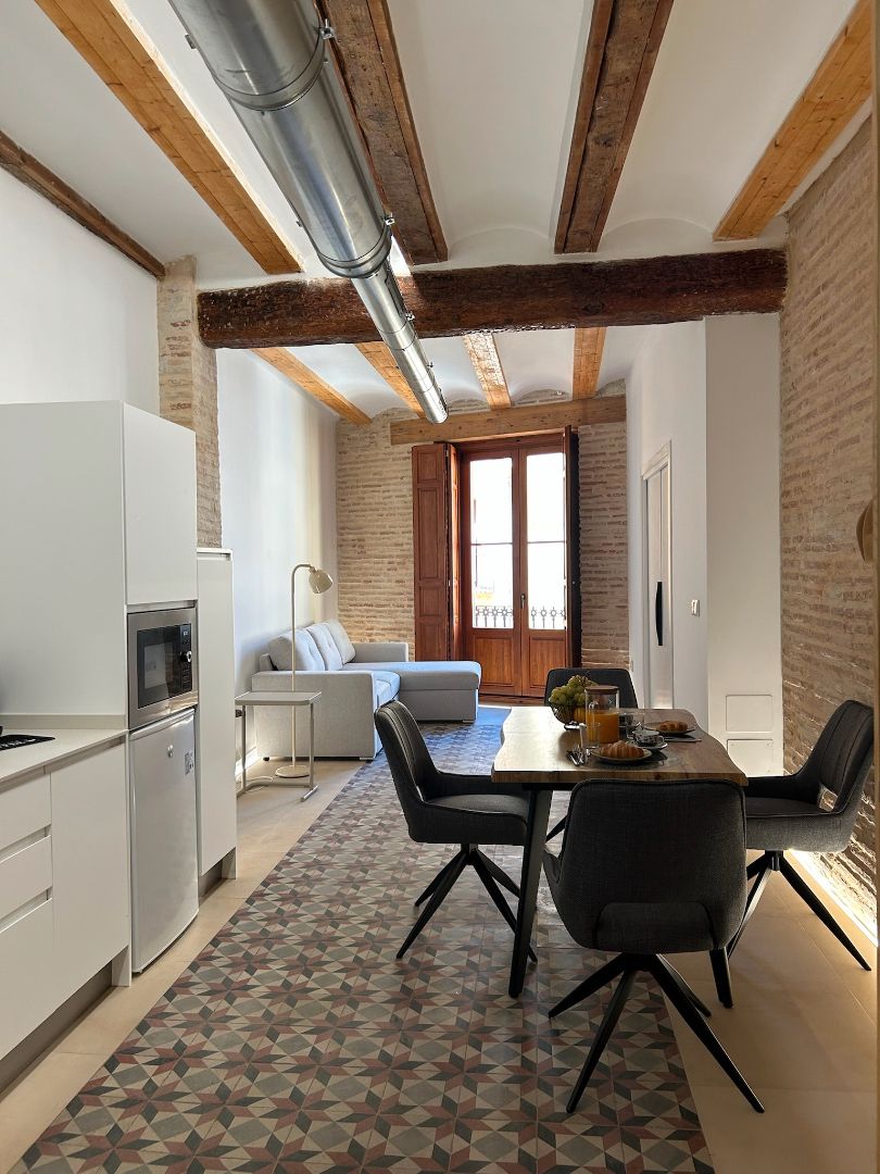 Sala de estar de Piso de alquiler en  Valencia Capital con Aire acondicionado, Calefacción y Amueblado