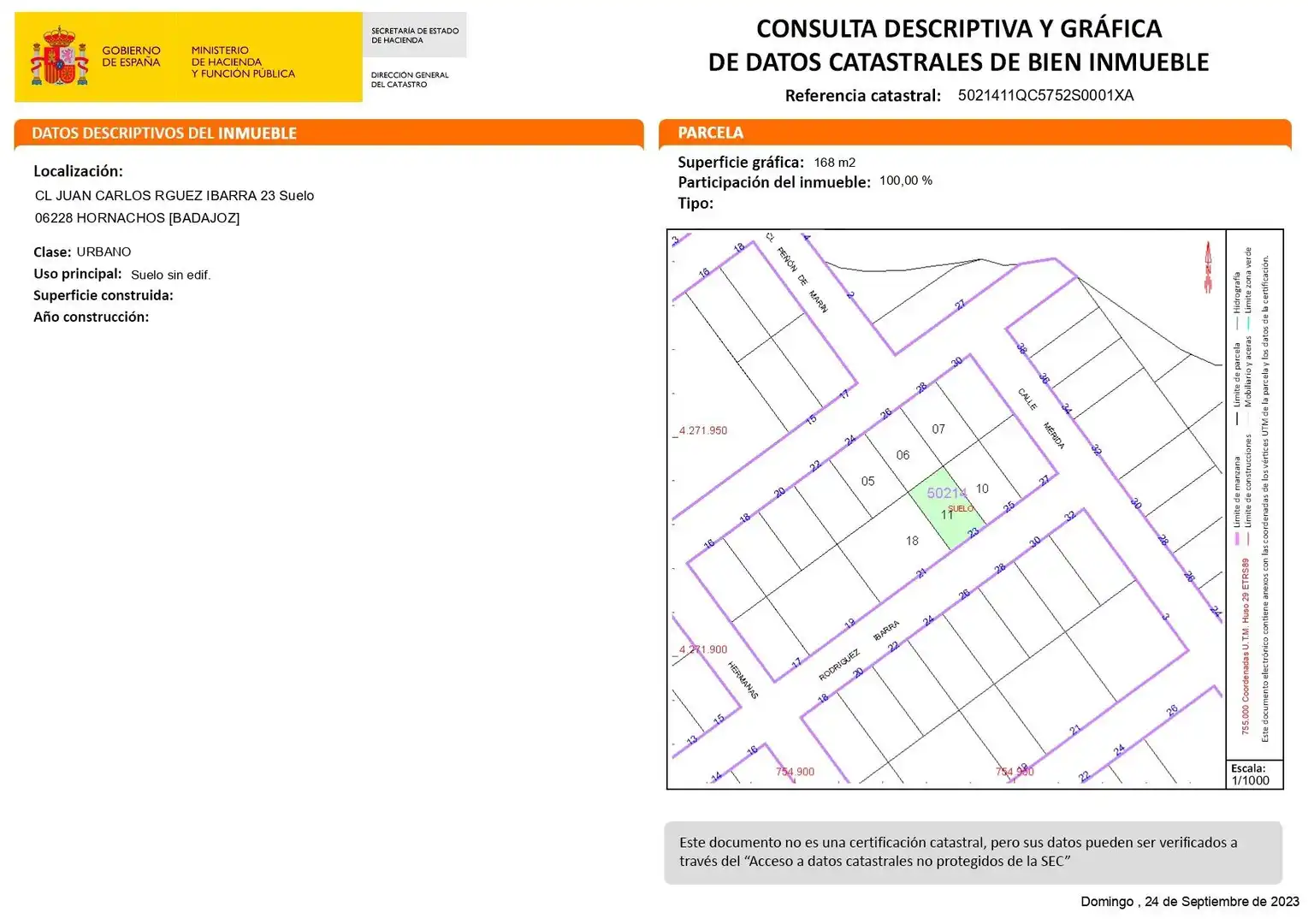 Residencial en venta en Hornachos
