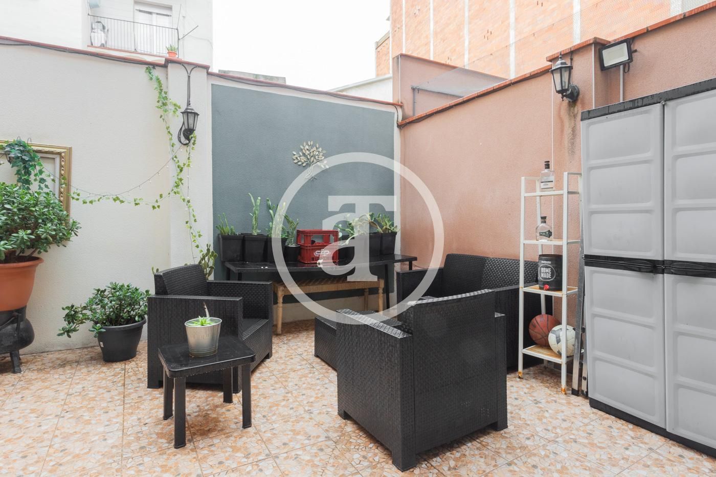 Terrace of Flat to rent in  Barcelona Capital  with Heating, Furnished and Oven