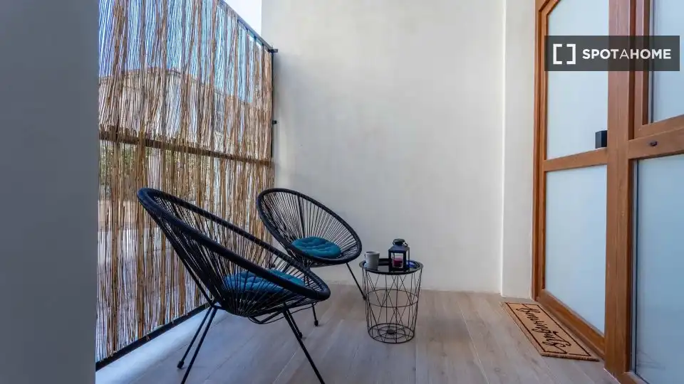 Balcony of Flat for rent in Valencia  with Air Conditioner, Heating and Furnished