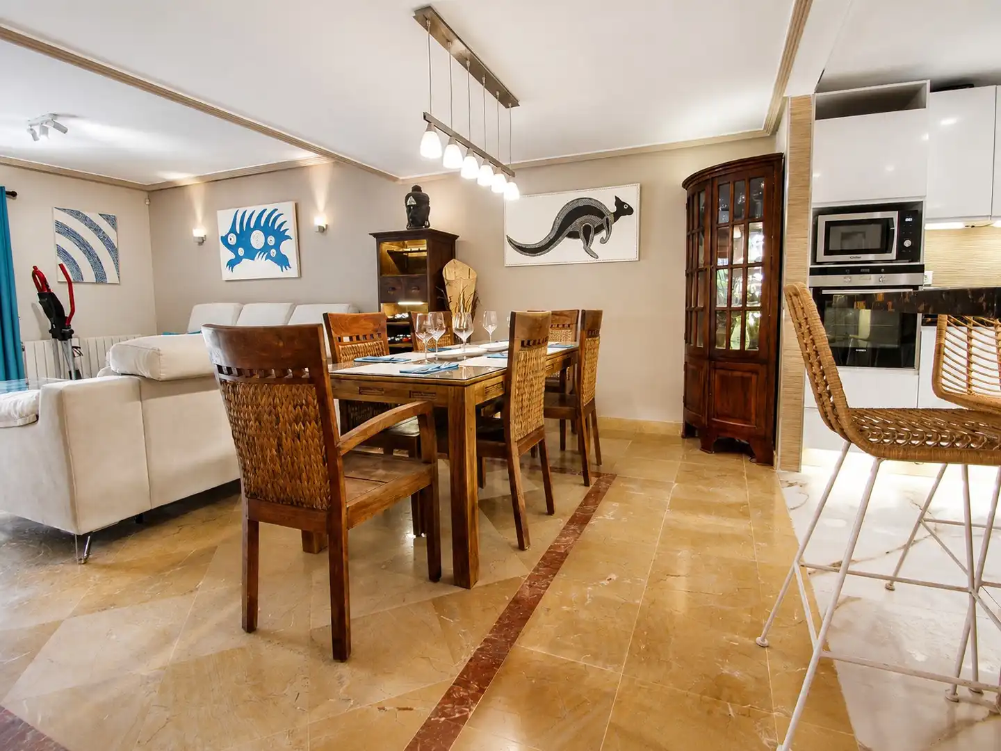 Dining room of Houses for rent in Marbella  with Air Conditioner, Heating and Private garden