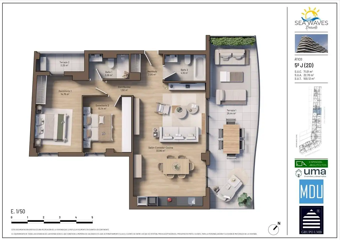 Penthouse mit Pool zum Verkauf in Avenida Avinguda del Marquès de Benicarló, imagen 2