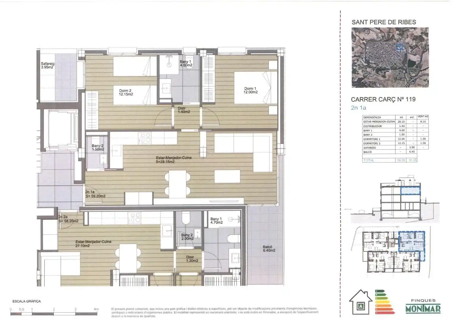 Wohnung zum Verkauf in Sant Pere de Ribes mit Klimaanlage, Heizung und Privatgarten