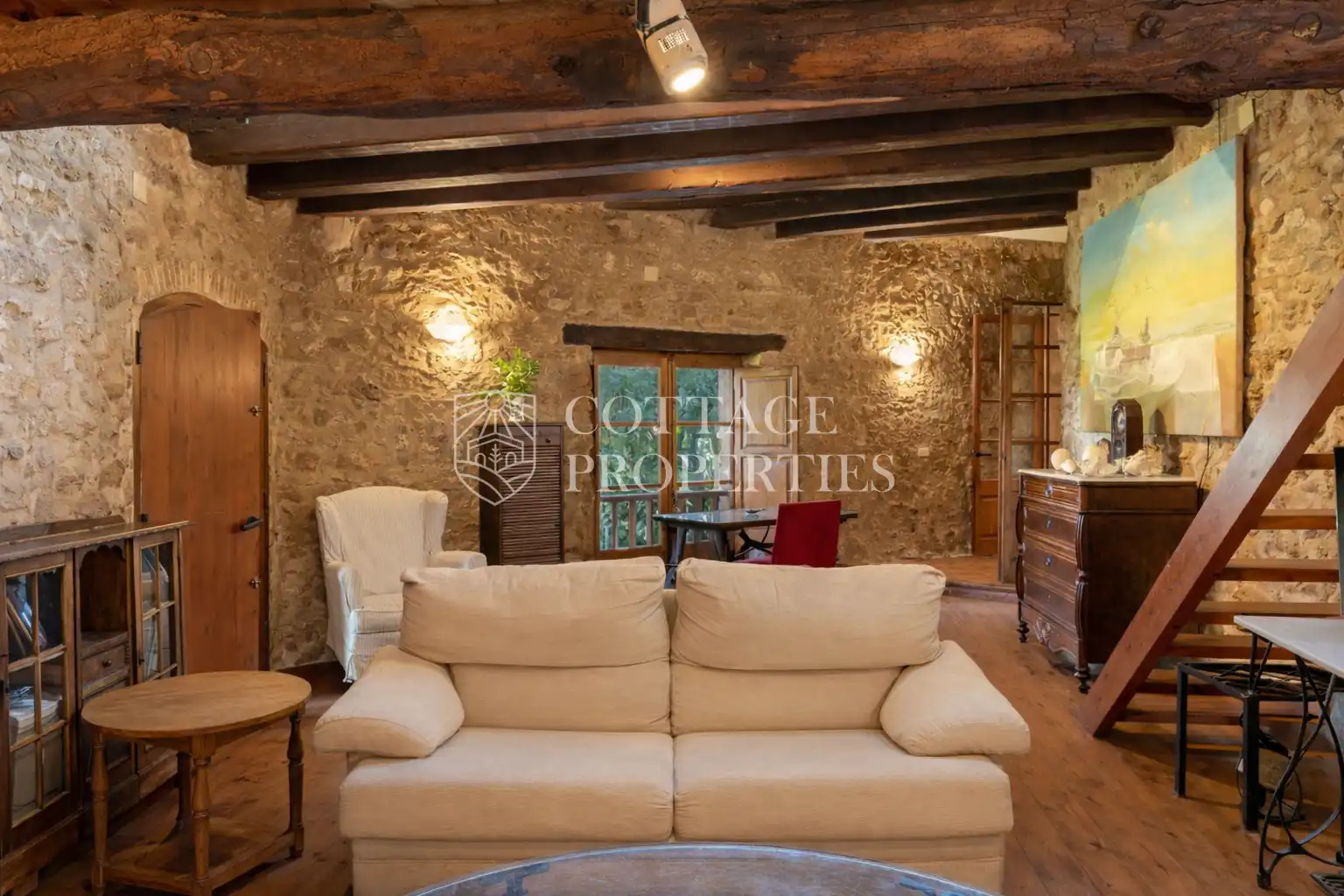 Sala d'estar de Finca rústica en venda en Bàscara amb Aire condicionat, Calefacció i Terrassa