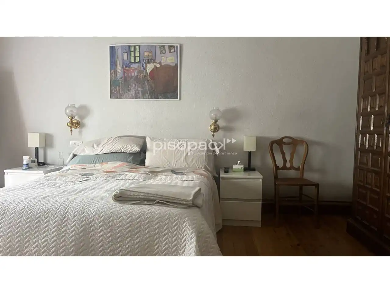 Schlafzimmer von Wohnung zum Verkauf in  Pamplona / Iruña mit Heizung, Parkett und Balkon