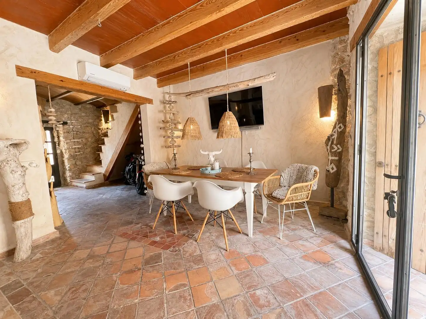 Dining room of Houses for sale in Pollença  with Air Conditioner, Terrace and Balcony