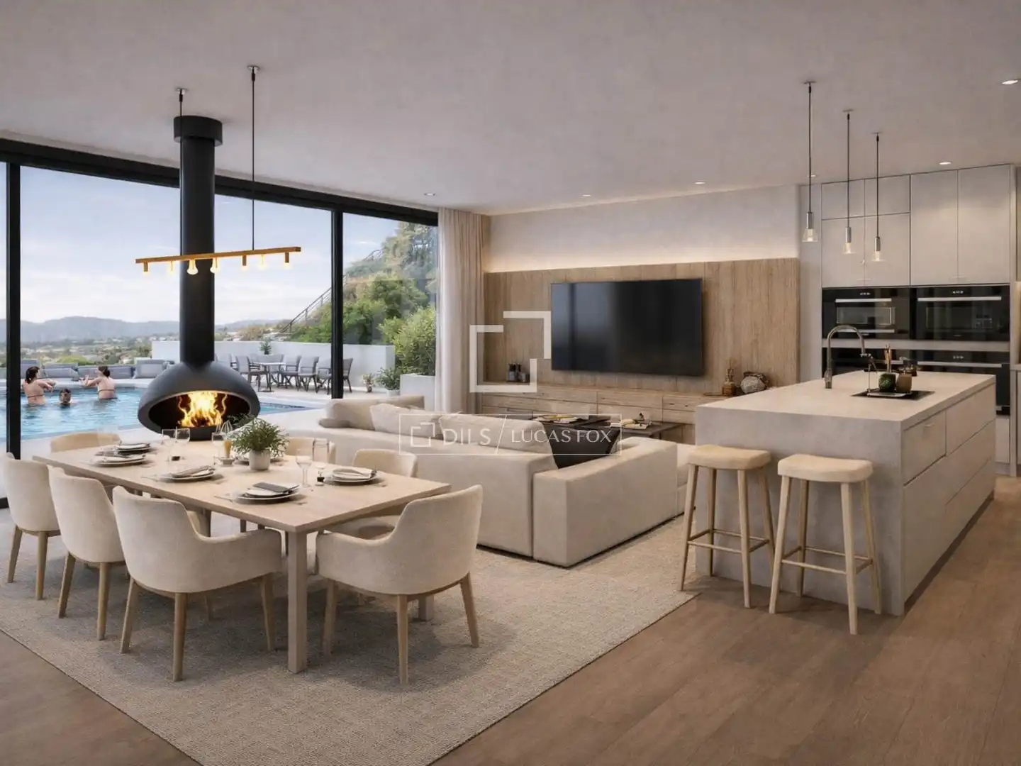 Wohnzimmer von Haus oder Chalet zum Verkauf in Sant Pere de Ribes mit Klimaanlage, Heizung und Privatgarten