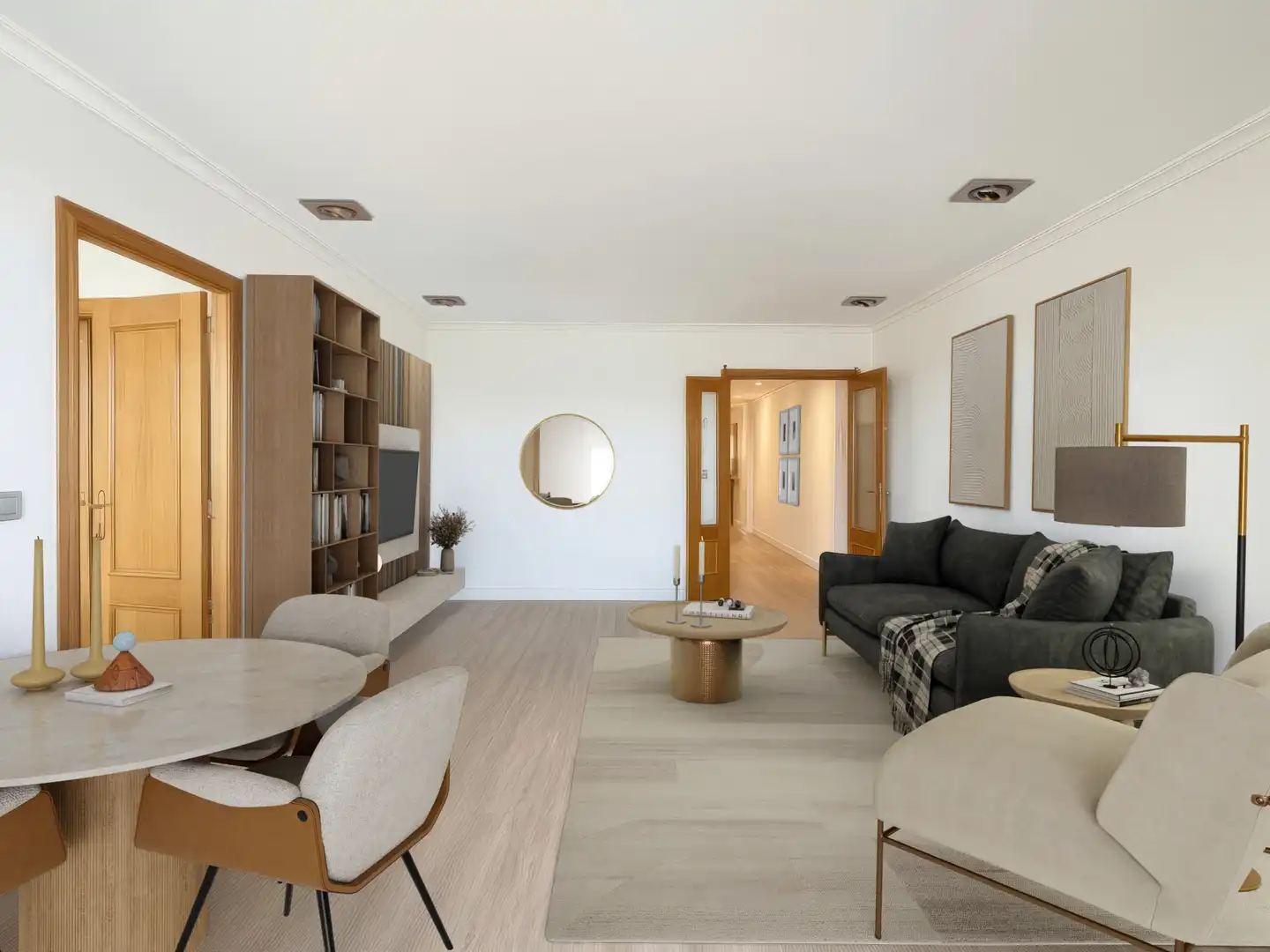 Living room of Flat for sale in La Pobla de Vallbona  with Air Conditioner, Furnished and Oven