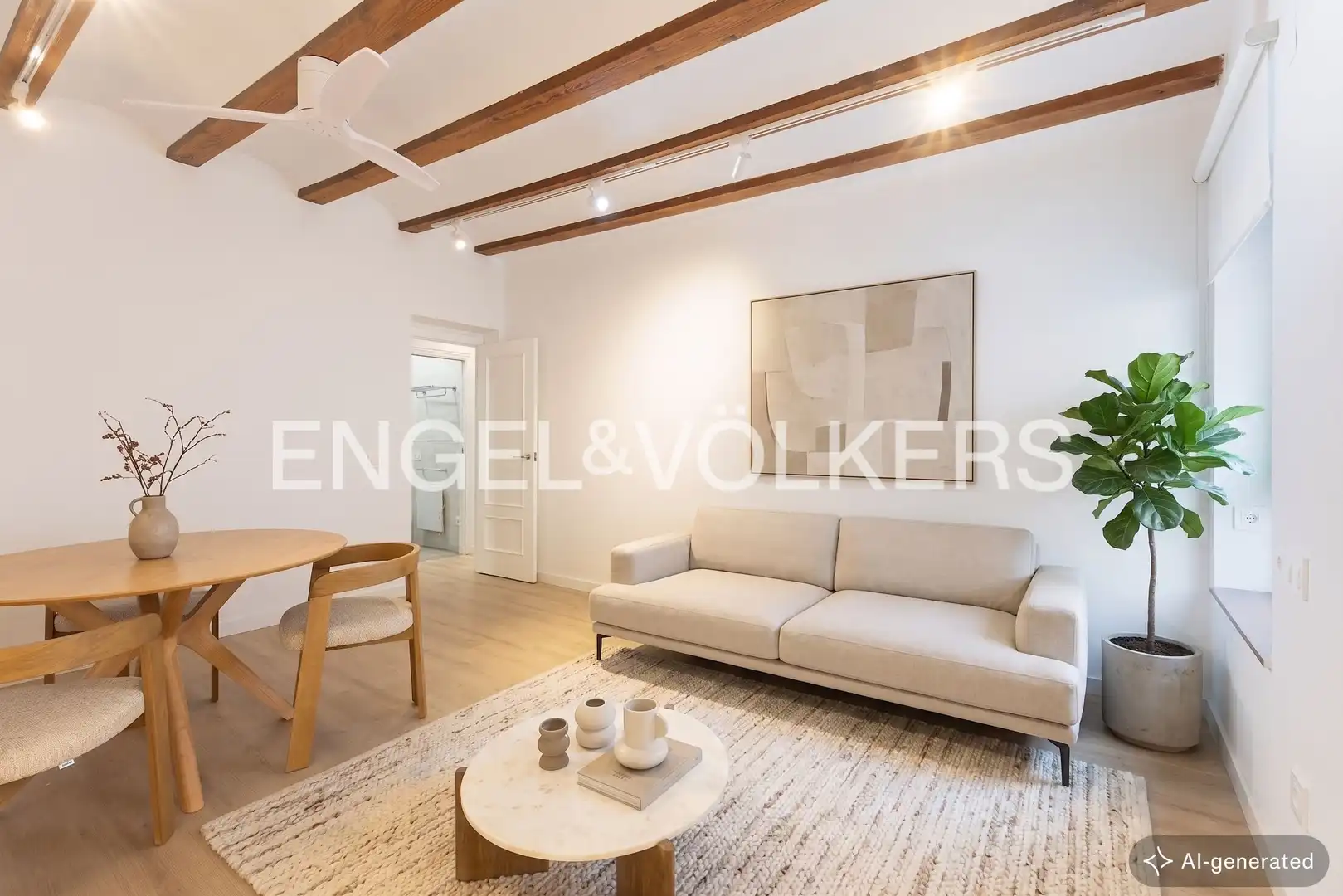 Living room of Flat for rent in Valencia  with Air Conditioner, Heating and Parquet flooring