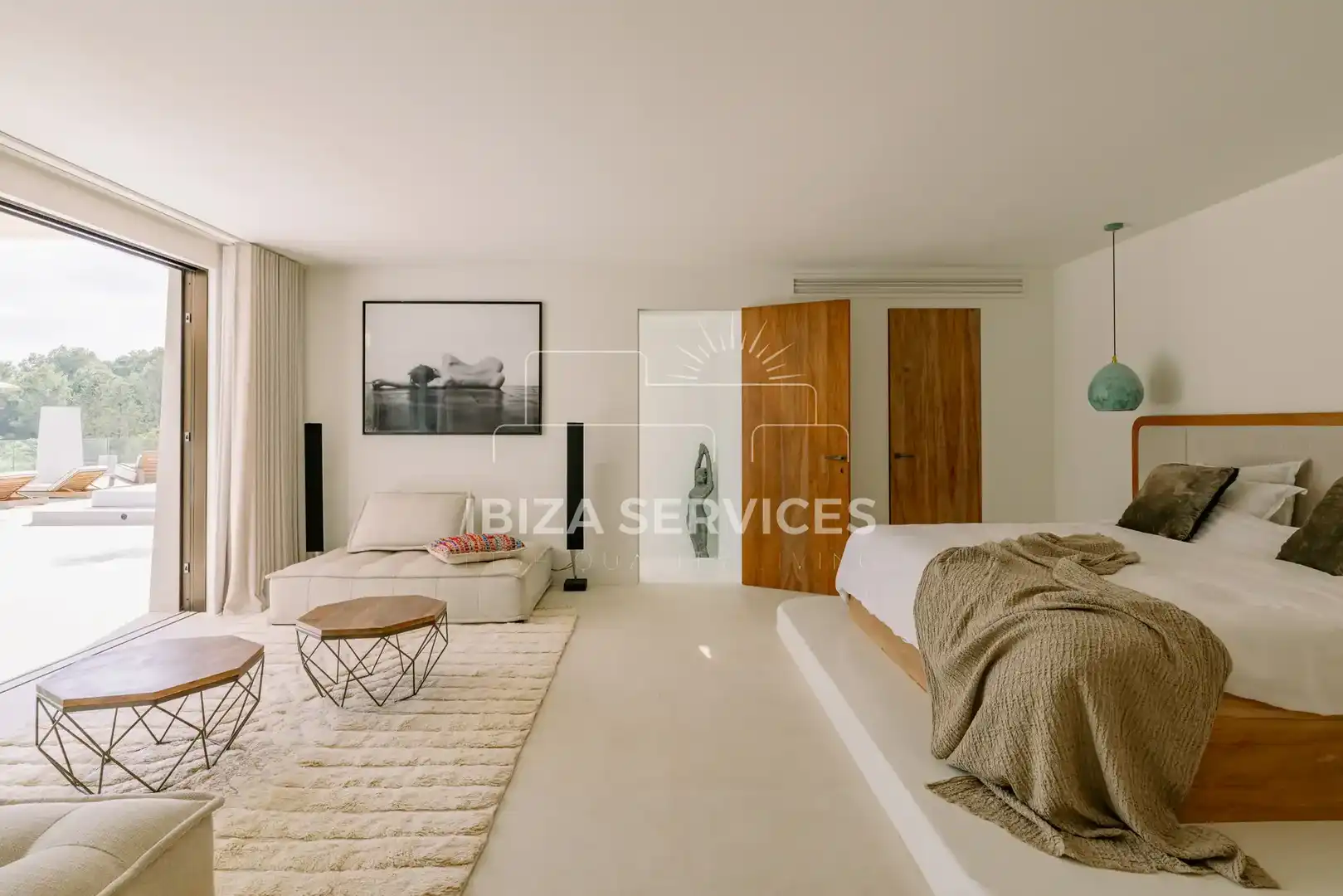 Schlafzimmer von Haus oder Chalet zum Verkauf in Santa Eulària des Riu mit Klimaanlage und Schwimmbad