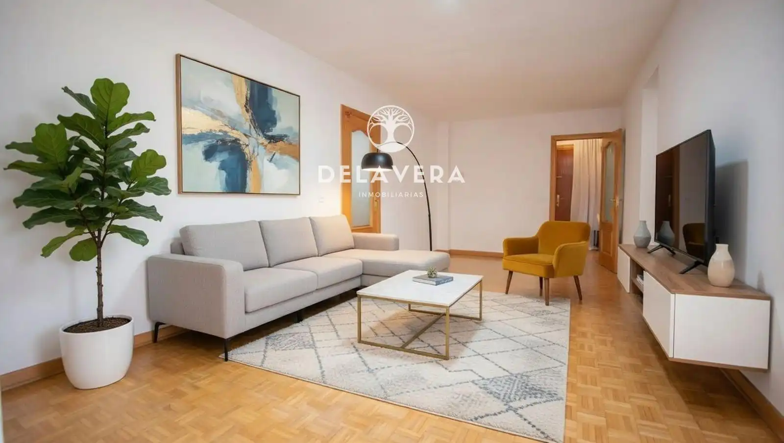 Sala d'estar de Pis en venda en Móstoles amb Calefacció, Parquet i Terrassa