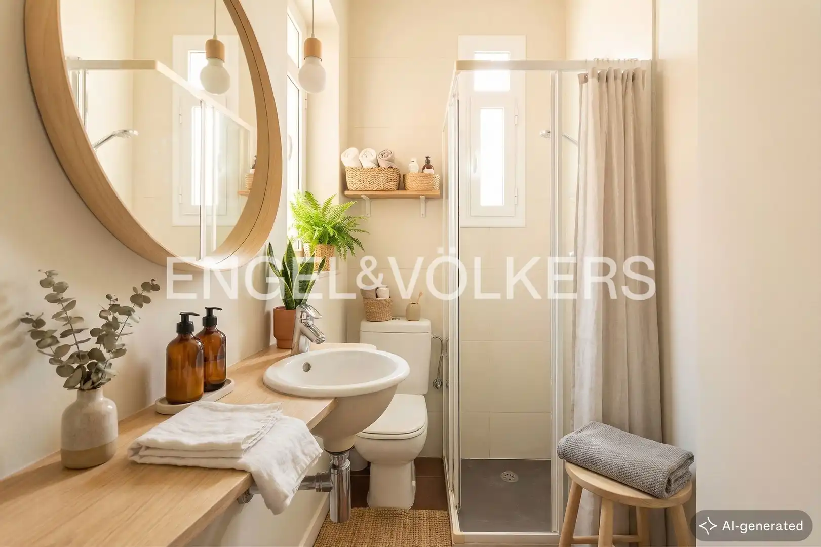 Badezimmer von Wohnung zum Verkauf in Barcelona mit Klimaanlage, Heizung und Parkett
