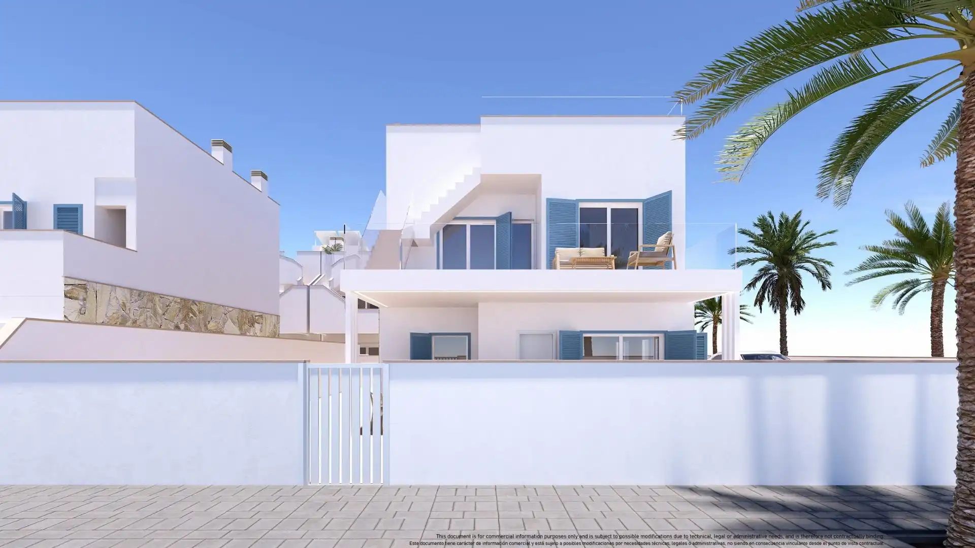 Vista exterior de Casa o chalet en venta en Pilar de la Horadada con Jardín privado, Terraza y Piscina comunitaria