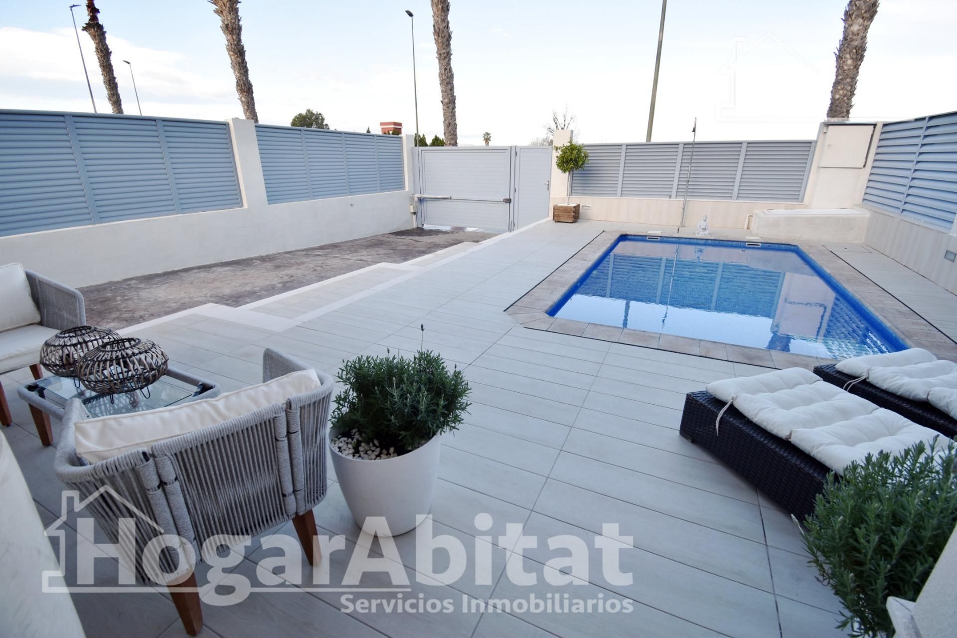 Terrace of Single-family semi-detached for sale in Burriana / Borriana  with Air Conditioner, Private garden and Terrace
