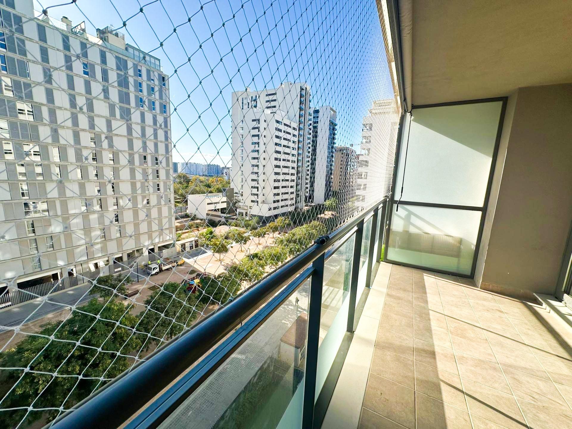 Balcony of Flat to rent in  Valencia Capital  with Air Conditioner, Private garden and Terrace